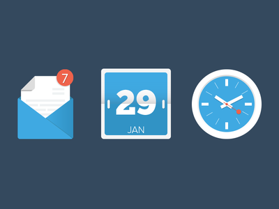 3 Flat Random App Icons Vector