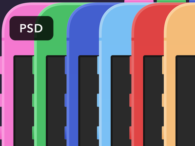 Colored Flat iPhone Templates PSD