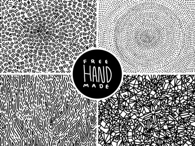 Set of Hand-Made Patterns Vector