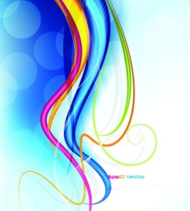 Colorful Abstract Curved Lines Background Vector 01