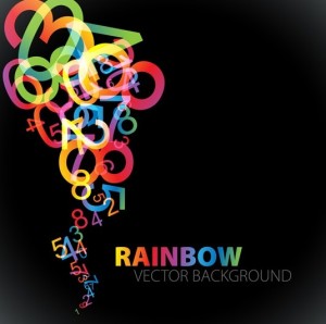 Rainbow Numbers Background Vector