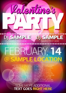 Valentine's Party Flyer Template Vector