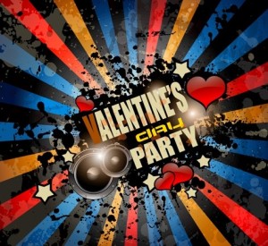 Grunge Valentine's Party Flyer Template
