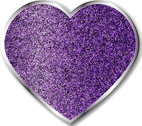Purple Sand Heart with Silver Border Vector