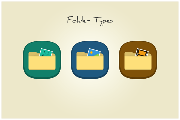 3 Folder Type Icons PSD