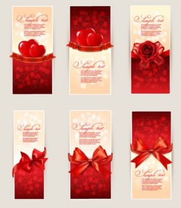 6 Valentine's Day Card Design Templates Vector