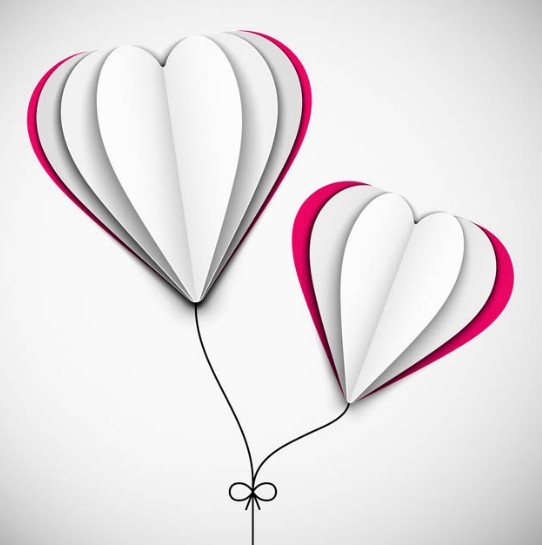 Creative Paper Love Heart Balloons Vector