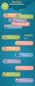 Set of App Store Download Buttons PSD