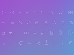 Simple Nic Line Icon Set PSD