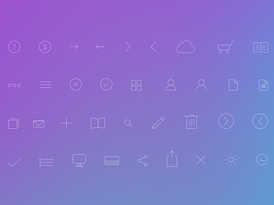 Simple Nic Line Icon Set PSD
