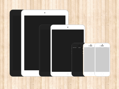 Flat iPhone 5s & iPad Templates PSD