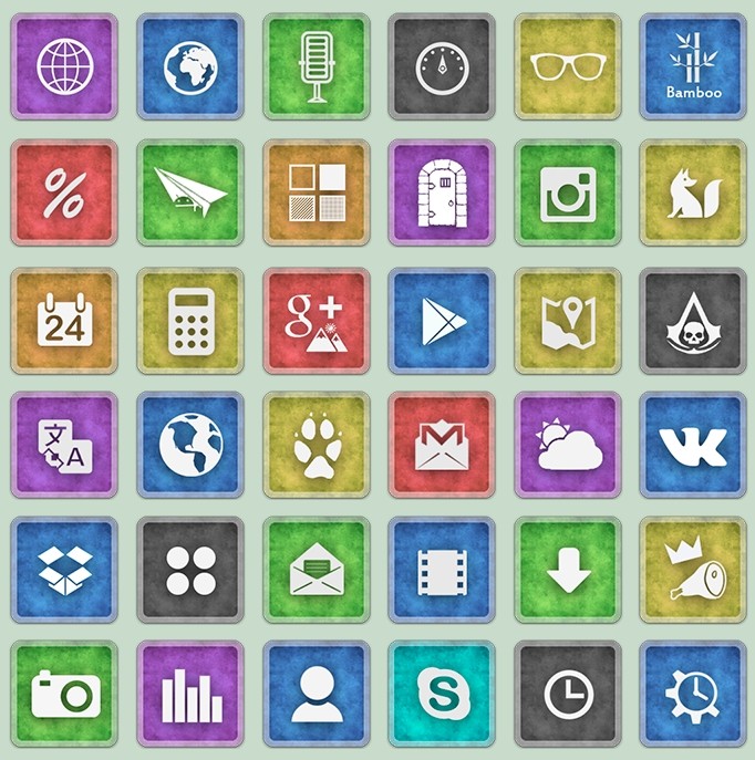 Rounded Grunge Social Media Icon Set