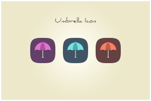 Flat Umbrella Icons PSD