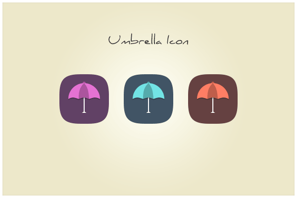 Flat Umbrella Icons PSD