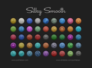 45 Smooth Round Social Icons PSD