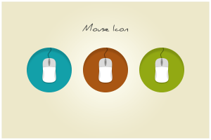 Round Mouse Flat Icons PSD