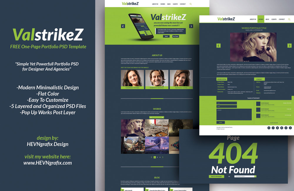 ValstrikeZ Portfolio Web PSD Template