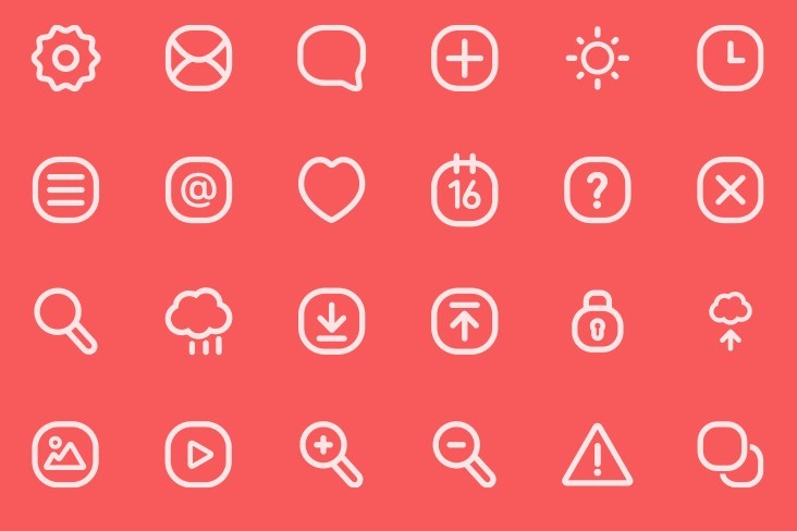 24 Cute Outlined Icons