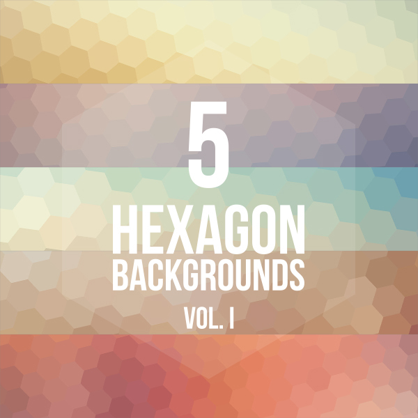 5 Colorful Hexagon Backgrounds Vol.1