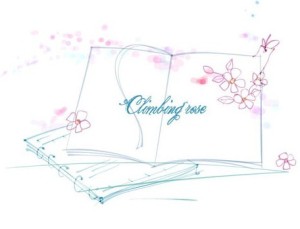 Hand Drawn Climbing Rose On Book Vector Illustration