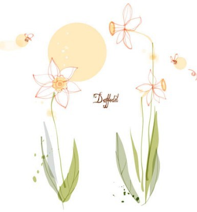 Hand Drawn Daffodil Vector Illustration