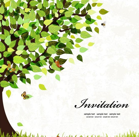 Spring Big Green Tree Vector Illustration