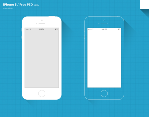 Flat Long Shadow iPhone 5S Mockups PSD