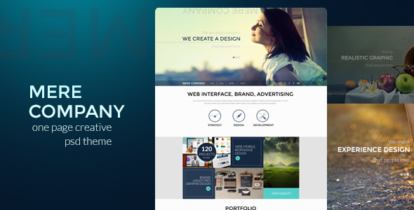 One Page Creative Corporate Web Template PSD