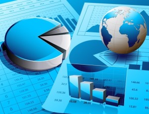 Blue Earth & Graph Background Vector