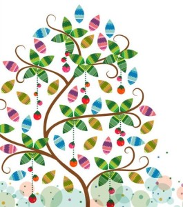 Colorful Tree Vector Illustration 01