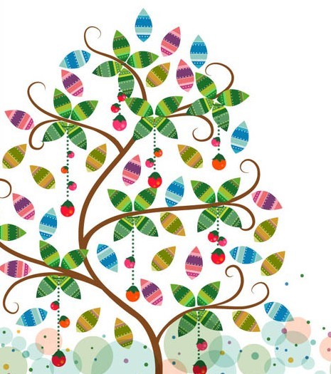Colorful Tree Vector Illustration 01