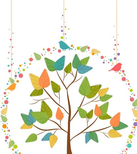 Colorful Tree Vector Illustration 02
