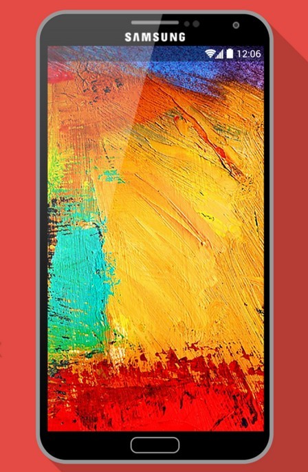 Flat Long Shadow Samsung Galaxy Note III Mockup PSD