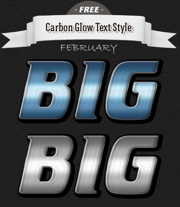 Carbon Glow Text Styles PSD