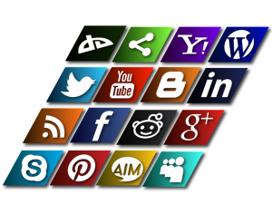 Slanted Social Media Icons Vector