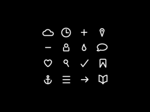 16 Simple Bold Icons PSD