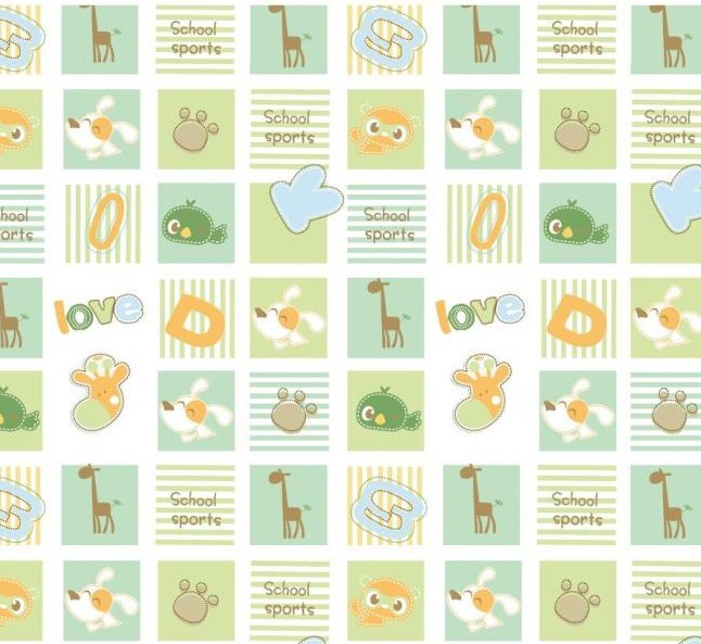 Fresh Cute Cartoon Animals Pattern Vector