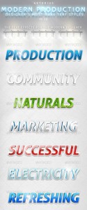 Modern Production 3D Text Styles PSD