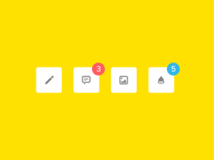 Flat Buttons with Counters PSD