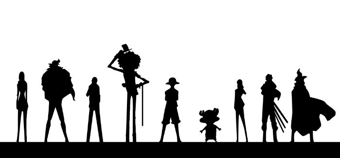 One Piece Characters Silhouette Vector