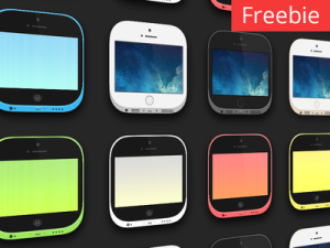 iPhone 5s and 5c Icons For iOS 7 PSD