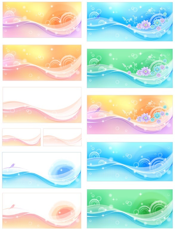 10 Simple Clean Flower Backgrounds Vector