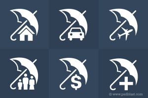 Insurance Icons Set PSD