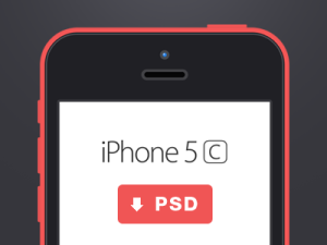 iPhone 5C Flat Mockup