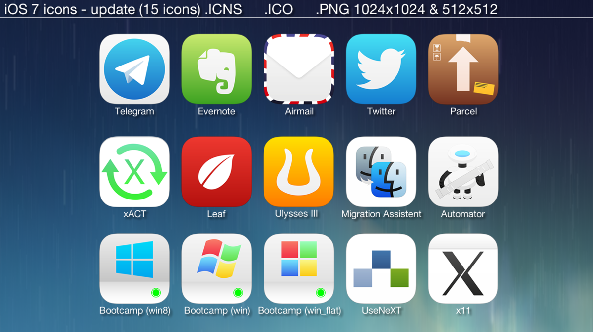 15 iOS 7 Style App Icons For Mac
