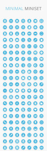 77 Round Blue Icons PSD