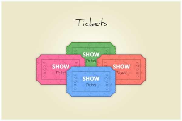 Colorful Vintage Tickers PSD