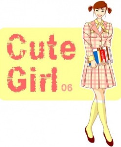 Cute School Girl Illustration Vector