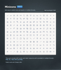 180 Clean & Stylish UI Icons Vol.1