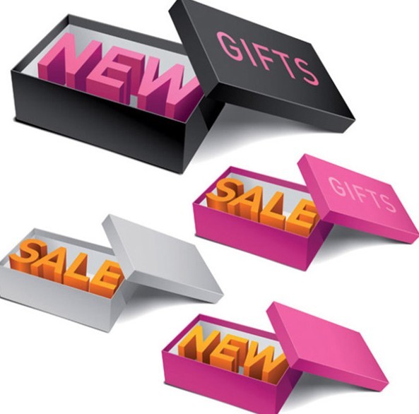 Gift Box New Product & Sale Icons Vector